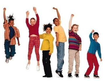 children jumping in the air