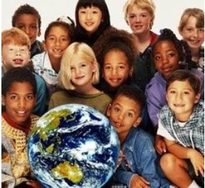 junior youth holding the globe